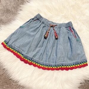 Worn Once GapKids Embroidered Chambray Skirt